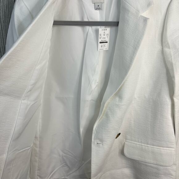 J. Crew Factory Textured Cotton Blazer‎ in White Size 4 NWT - Picture 7 of 10
